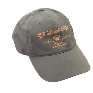 Women's New Smyrna Beach Florida Blue & Pink Palm Tree Hat